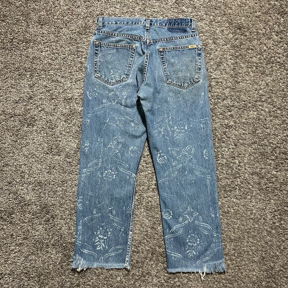 Free People Vintage Levis Jeans Hand Painted Beecher Proch Faded Blue 30x27 - Picture 10 of 14